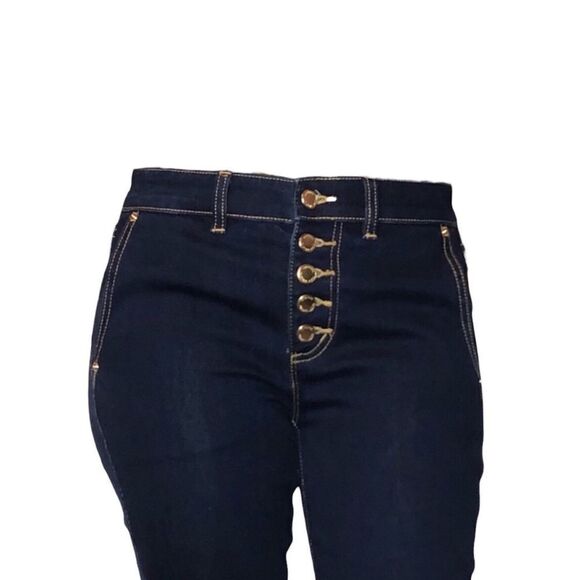 NWT MICHAEL KORS Skinny Jeans Front Gold Buttons Closure - Picture 2 of 9